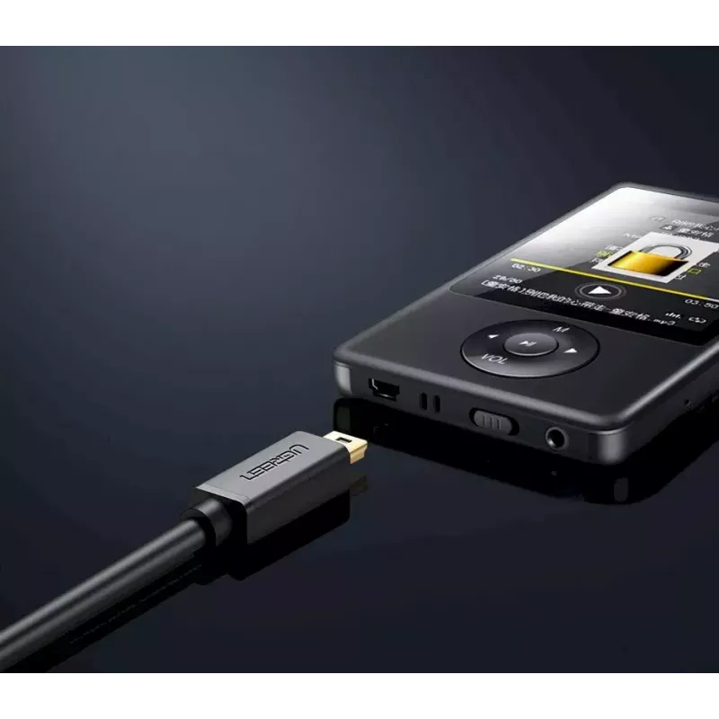 USB-kabel UGREEN 10385 Mini-USB 480 Mbit/s 1,5 m zwart, snel laden