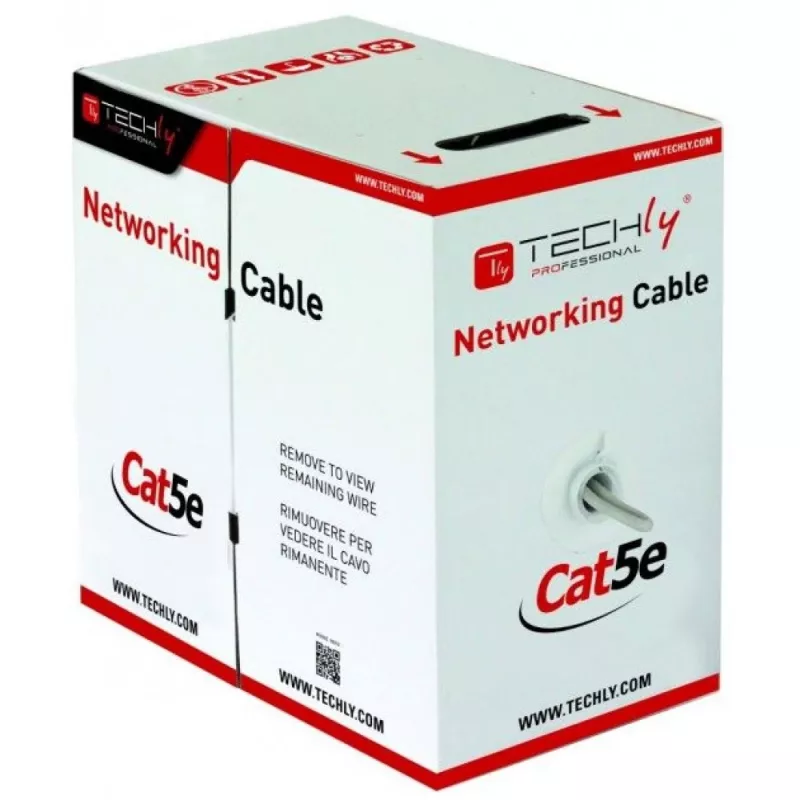 Techly F/UTP Hank kabel Cat.5E CCA 305m solid outdoor zwart ITP8-RIS-0305LO