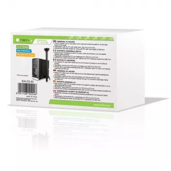 Techly ICA-CS 63 CPU-houder tafelgemonteerde CPU-houder zwart
