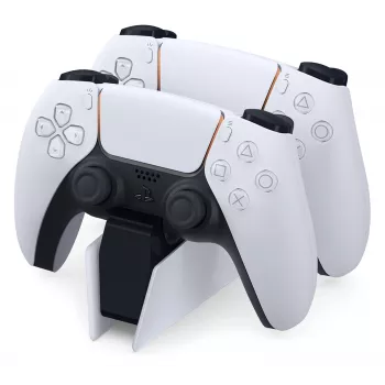 Oplaadstation Sony DualSense oplaadstation voor 2 PS5-controllers, wit, klikmechanisme