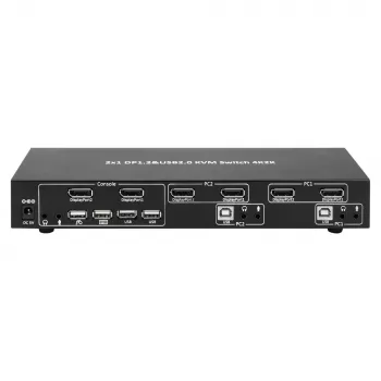 Techly IDATA DP-KVM2 KVM-switch zwart