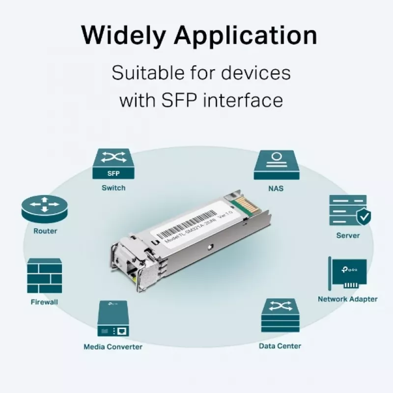 TP-Link Gigabit single-mode WDM bi-directionele SFP-module, glasvezel, 1250 Mbit/s, SFP, LC (UPC), 9/125 µm, BX