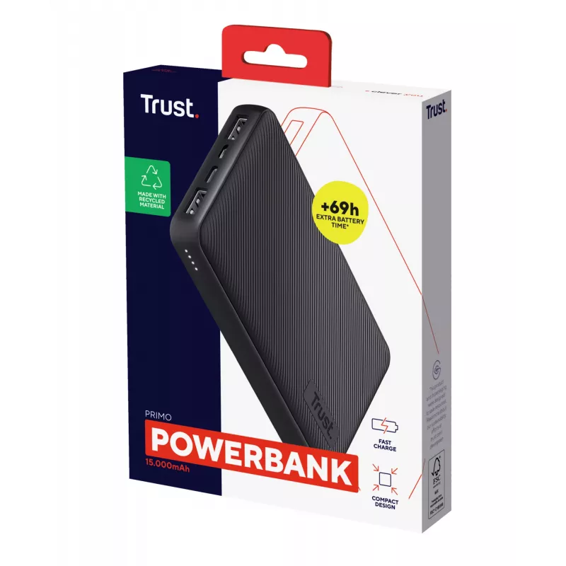 Trust Primo lithium-ion (Li-Ion) 15000 mAh zwart