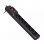 Stekkerdoos ActiveJet COMBO 6GN 3M – 6 Type-E-stopcontacten, 3 m kabel, 10 A, 230 V, voor binnen wand-/vloermontage, zwart