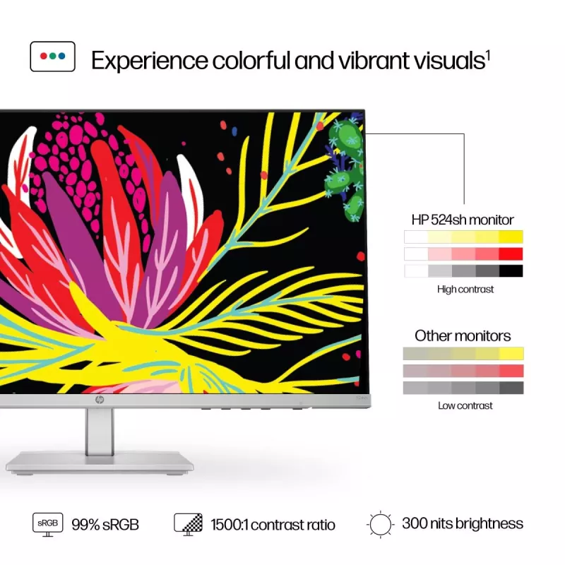 HP desktopmonitor - Series 5 524sh - 24in - 1920x1080 (FHD) - IPS - in hoogte verstelbaar