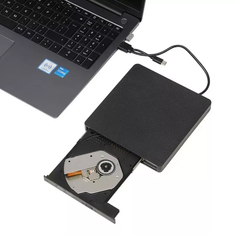 Optisch station IBOX IED03 DVD±RW USB 3.1 Gen1 (USB-C) zwart, tray, 24x CD / 8x DVD