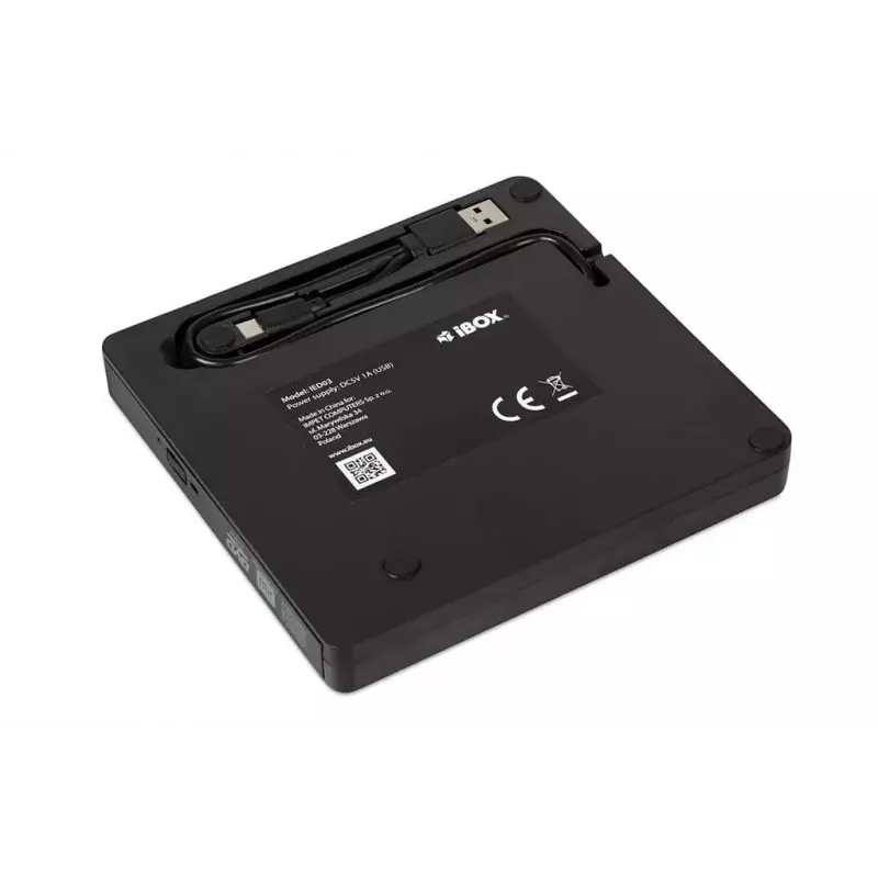 Optisch station IBOX IED03 DVD±RW USB 3.1 Gen1 (USB-C) zwart, tray, 24x CD / 8x DVD