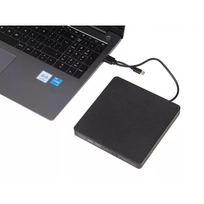 Optisch station IBOX IED03 DVD±RW USB 3.1 Gen1 (USB-C) zwart, tray, 24x CD / 8x DVD