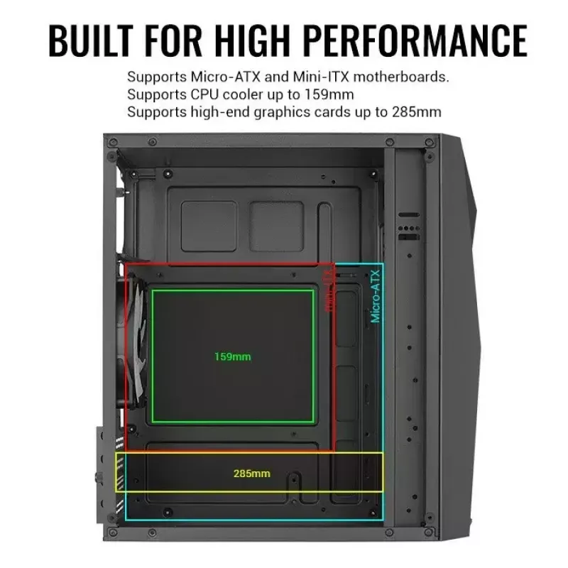 Aerocool PGS Raider Mini-G-BK-v3 pc-behuizing, zwart