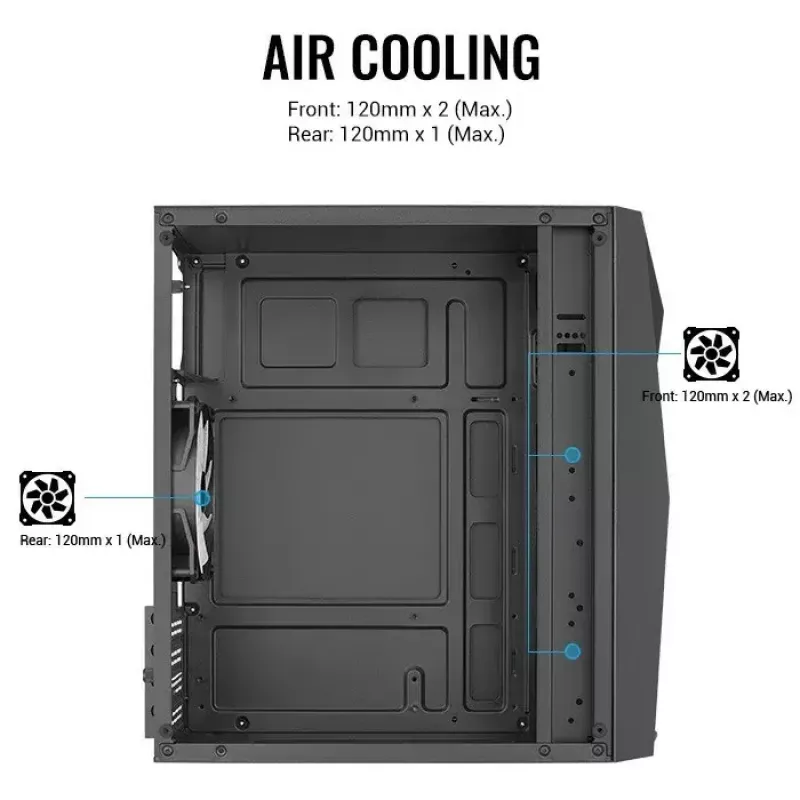 Aerocool PGS Raider Mini-G-BK-v3 pc-behuizing, zwart