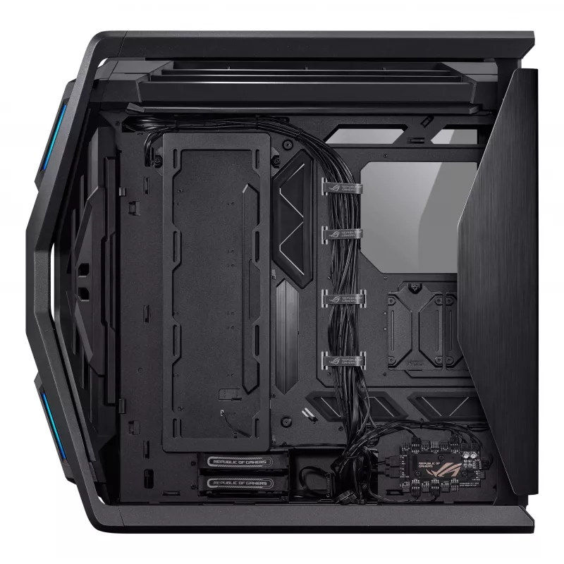 PC-behuizing ASUS ROG Hyperion GR701 BTF Edition tower — zwart, gehard glas, ondersteuning voor E-ATX/ATX/microATX, 46 cm GPU, 420 mm bovenste radiator