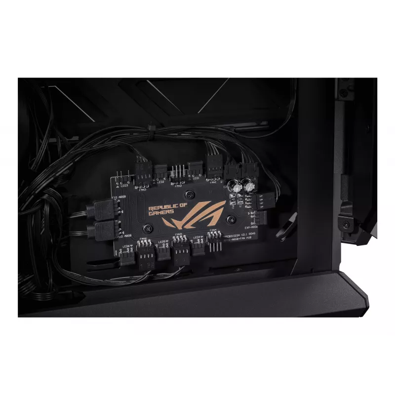 PC-behuizing ASUS ROG Hyperion GR701 BTF Edition tower — zwart, gehard glas, ondersteuning voor E-ATX/ATX/microATX, 46 cm GPU, 420 mm bovenste radiator