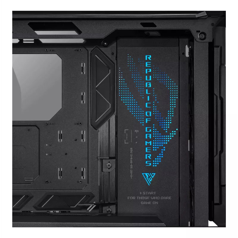PC-behuizing ASUS ROG Hyperion GR701 BTF Edition tower — zwart, gehard glas, ondersteuning voor E-ATX/ATX/microATX, 46 cm GPU, 420 mm bovenste radiator
