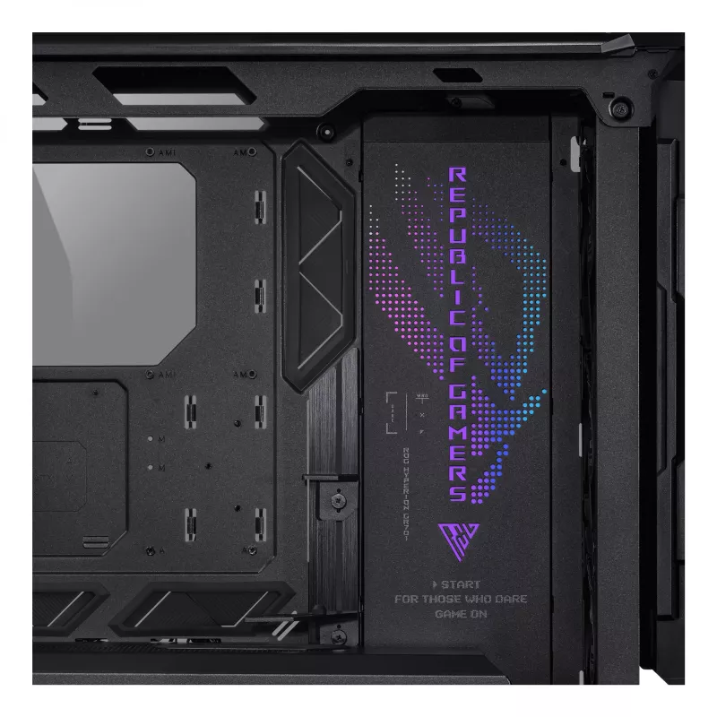 PC-behuizing ASUS ROG Hyperion GR701 BTF Edition tower — zwart, gehard glas, ondersteuning voor E-ATX/ATX/microATX, 46 cm GPU, 420 mm bovenste radiator