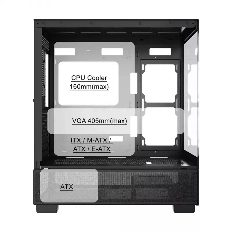 Computerbehuizing GEMBIRD Fornax X550, ATX, zwart