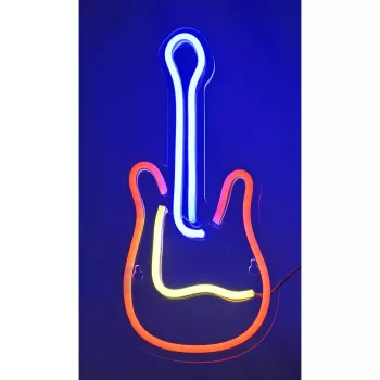 LED-neonlichtbord ActiveJet AJE-NEON GUITAR meerkleurig USB 5V, 240×176×20 mm, opbouwmontage