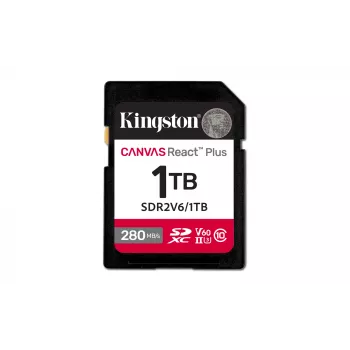 Kingston Technology 1TB Canvas React Plus SDXC UHS-II 280R/150W U3 V60 voor Full HD/4K
