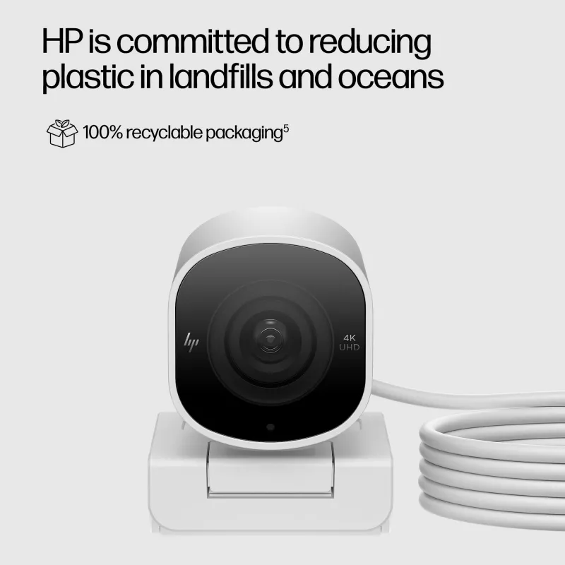 HP 960 4K streaming-webcam, 8 MP, 3840 x 2160 pixels, 4K Ultra HD, 30 fps, 5x, thuis