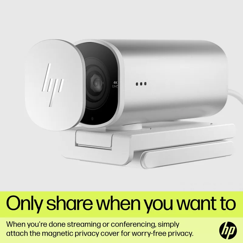 HP 960 4K streaming-webcam, 8 MP, 3840 x 2160 pixels, 4K Ultra HD, 30 fps, 5x, thuis