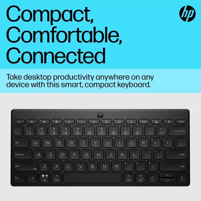HP 350 compact multi-device Bluetooth-toetsenbord, draadloos, Bluetooth, mechanisch, QWERTY, zwart