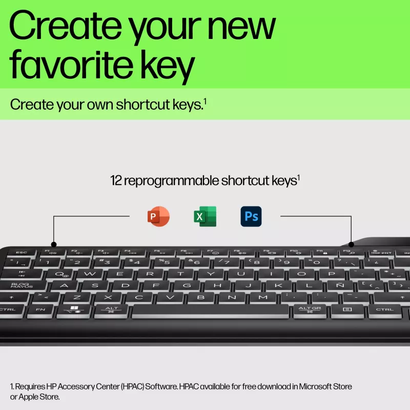 HP 400 verlicht bekabeld toetsenbord, volledig formaat (100%), kabel, USB, mechanisch, QWERTY, zwart