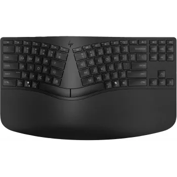 HP 965 ergonomisch draadloos toetsenbord, volledig formaat (100%), draadloos, RF draadloos + Bluetooth, membraan, QWERTY, zwart