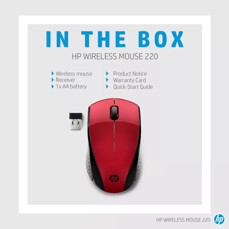 HP draadloze muis 220 (Sunset Red)