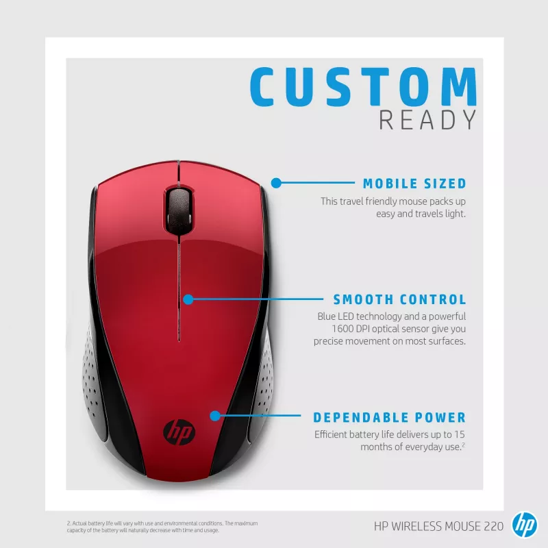 HP draadloze muis 220 (Sunset Red)