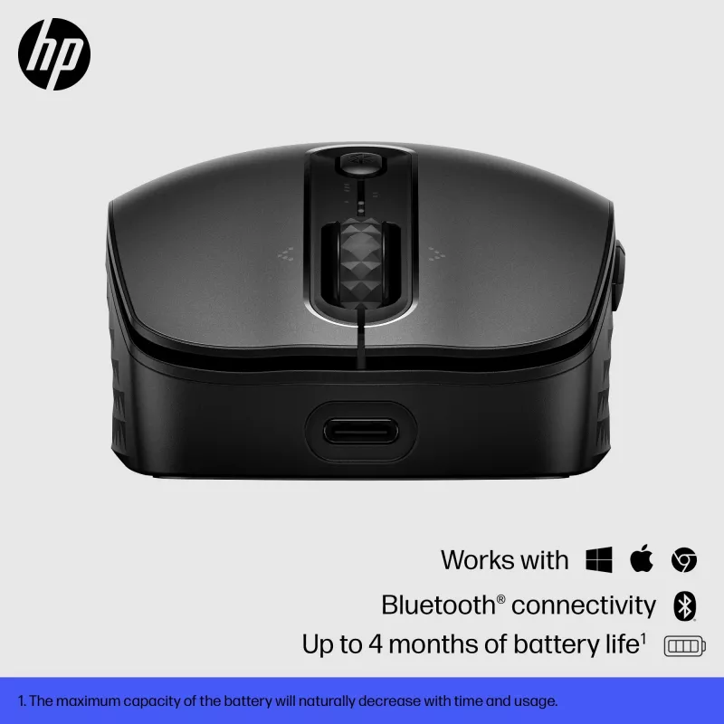 HP 690 oplaadbare draadloze muis, voor beide handen, Bluetooth, 4000 DPI, zwart