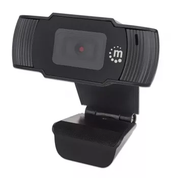 Manhattan USB-webcam, twee megapixel (actieprijs), 1080p Full HD, USB-A, ingebouwde microfoon, verstelbare clipbasis, 30 beelden per seconde, zwart, drie jaar garantie, doos