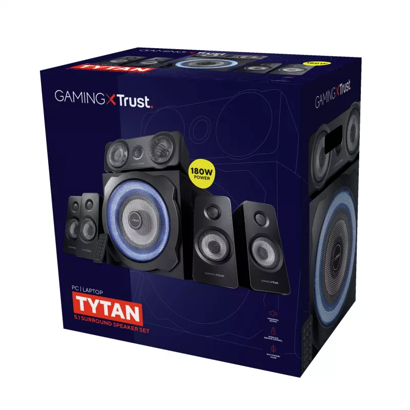 Trust GXT 658 Tytan 5.1 luidsprekerset 90 W universeel zwart 5.1 kanalen
