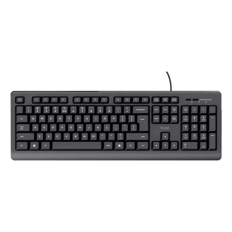 Trust 24639 toetsenbord office USB US-Engels zwart