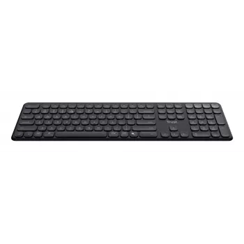 TRUST Vaiya universeel toetsenbord, USB, RF draadloos, Bluetooth – full-size, US-Engels, USB-C-laden, schaartoetsen, numeriek toetsenblok, zwart