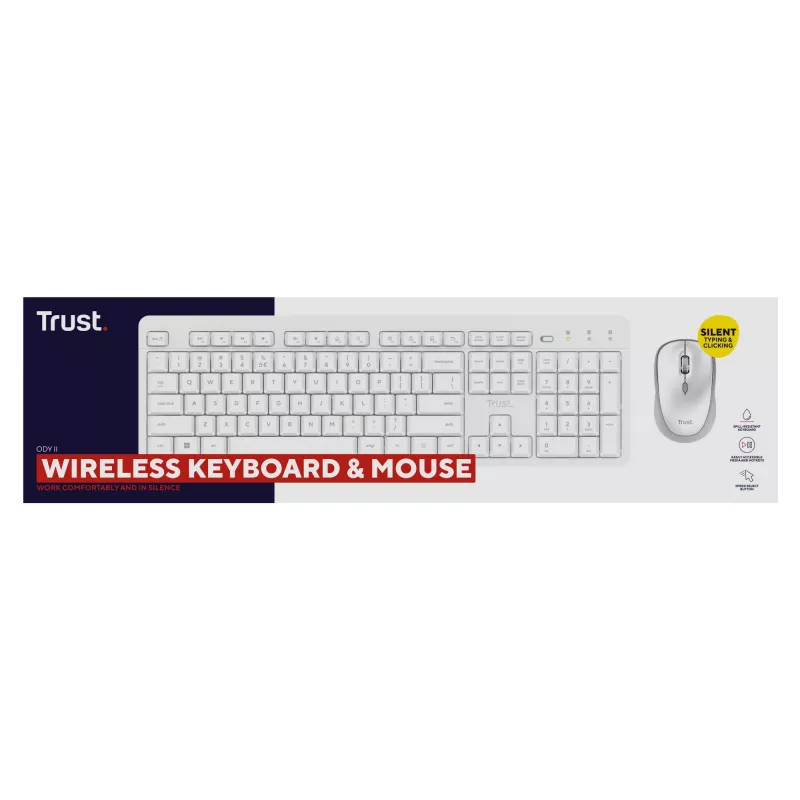 Trust Ody II toetsenbord muis inbegrepen home/office RF draadloos QWERTY US-Engels wit