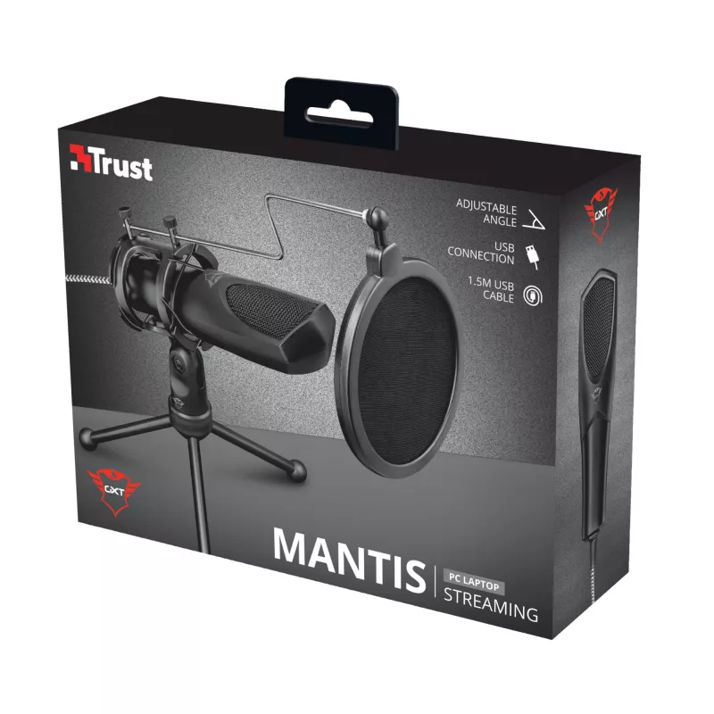 Trust GXT 232 Mantis zwart pc-microfoon