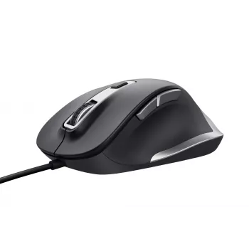 Trust Fyda bedrade muis, rechtshandig, optisch, USB Type-A, 5000 dpi, zwart