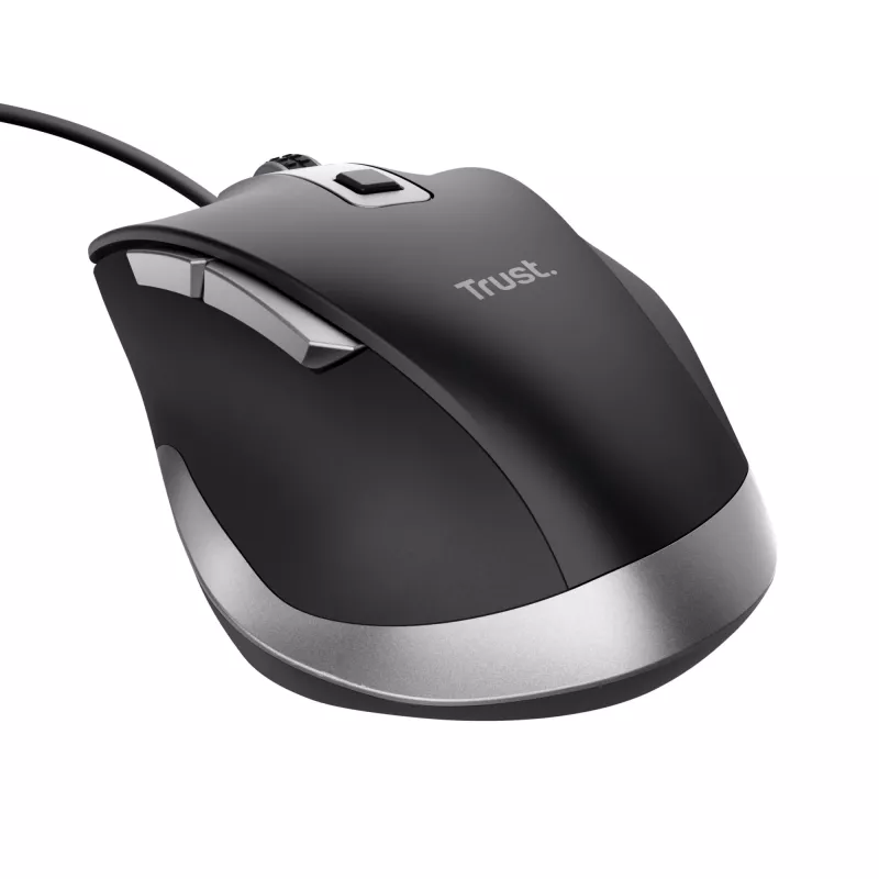 Trust Fyda bedrade muis, rechtshandig, optisch, USB Type-A, 5000 dpi, zwart
