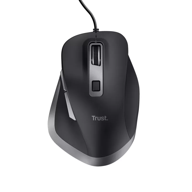 Trust Fyda bedrade muis, rechtshandig, optisch, USB Type-A, 5000 dpi, zwart