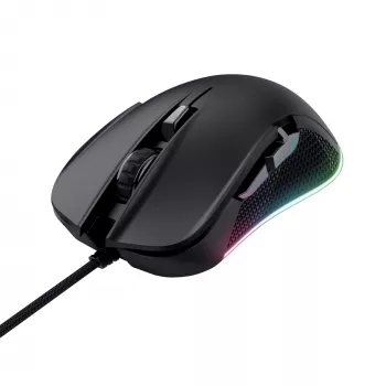 Trust GXT 922 YBAR gaming-muis voor rechtshandigen, USB Type-A, optisch, 7200 DPI