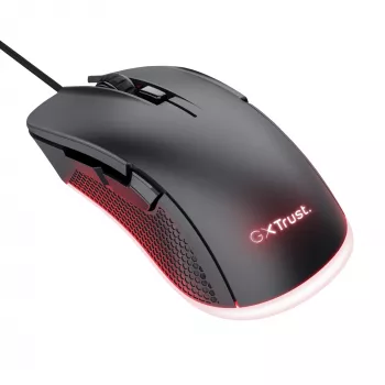 Trust GXT 922 YBAR gaming-muis voor rechtshandigen, USB Type-A, optisch, 7200 DPI
