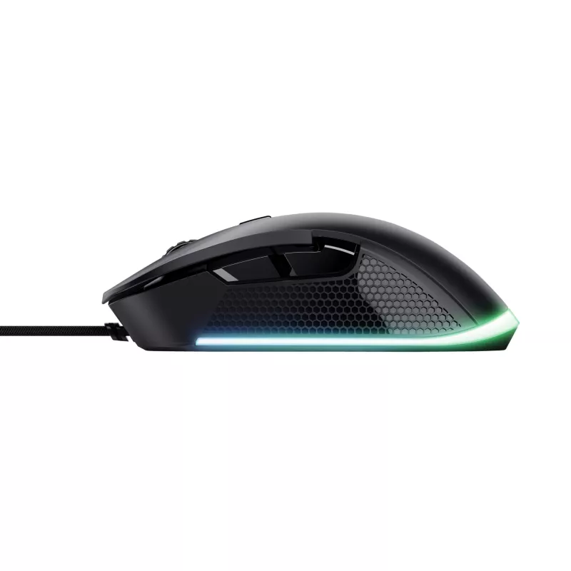 Trust GXT 922 YBAR gaming-muis voor rechtshandigen, USB Type-A, optisch, 7200 DPI