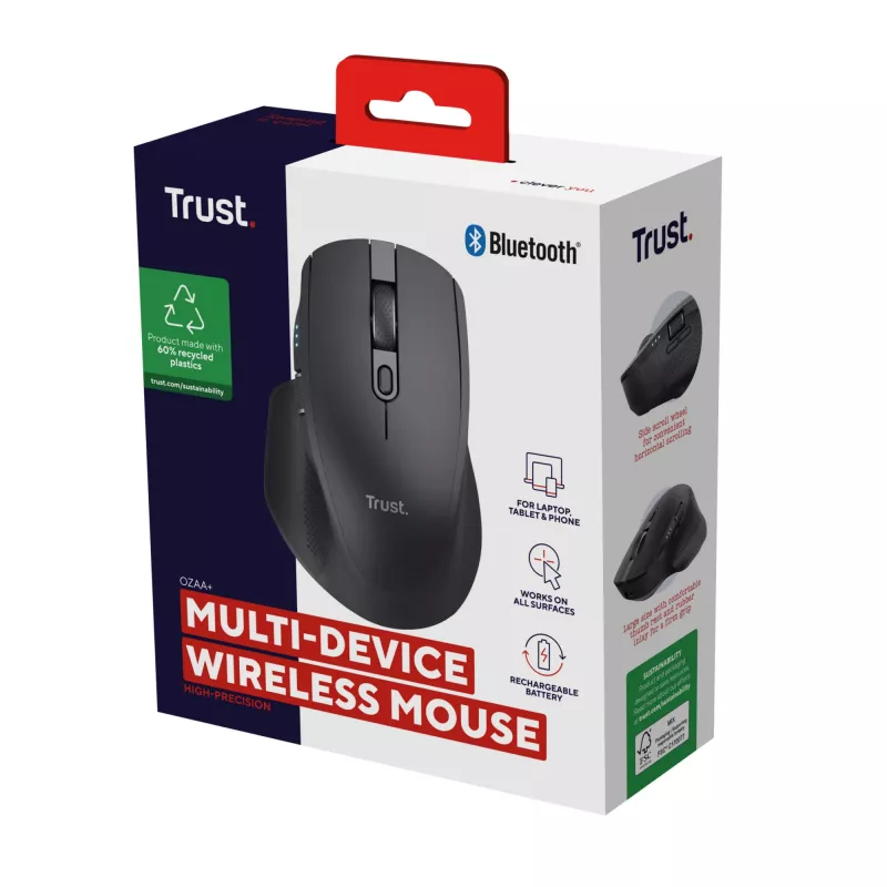 Trust Ozaa+ Muis Kantoor Rechtshandig RF Draadloos + Bluetooth 3200 DPI