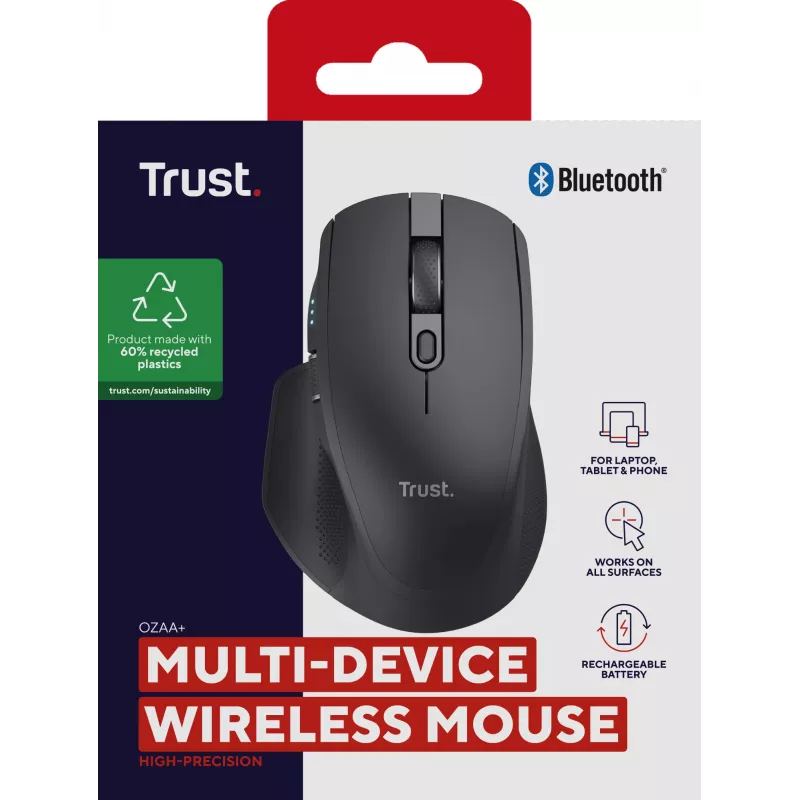 Trust Ozaa+ Muis Kantoor Rechtshandig RF Draadloos + Bluetooth 3200 DPI