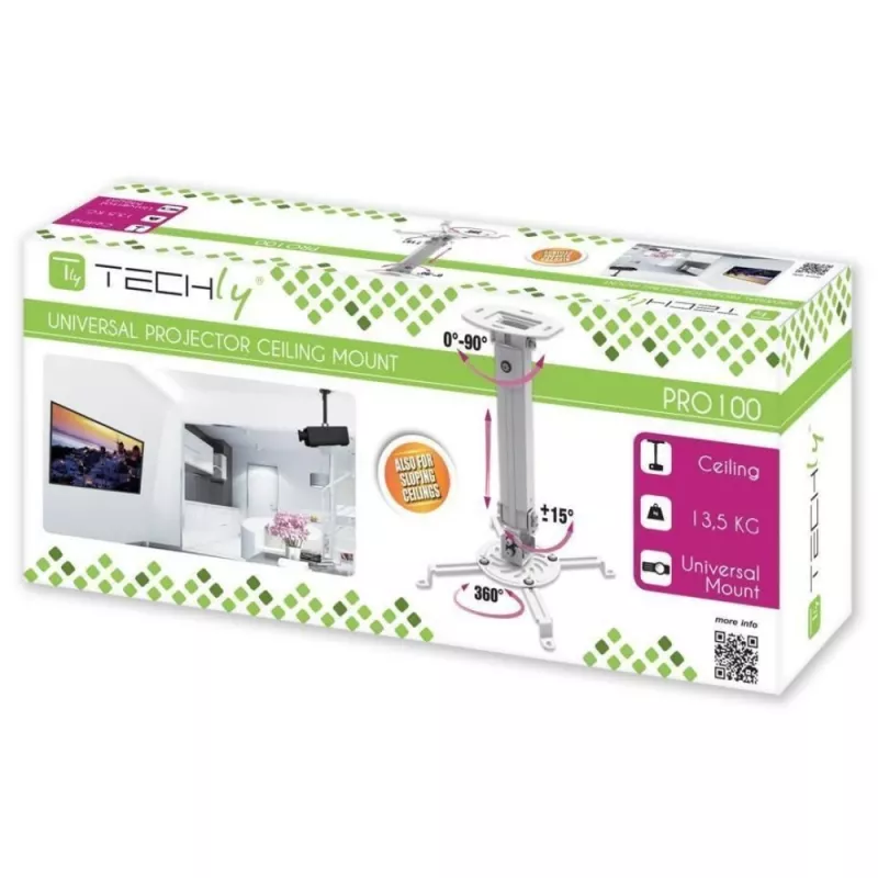 Techly Projector-Plafondbeugel Verlenging 380-580 mm Zilver ICA-PM 18S