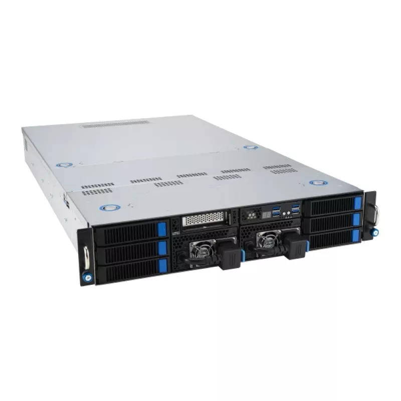 ASUS 90SF0251-M004X0 Server Barebone Intel C741 Rack (2U) Zwart, Staal