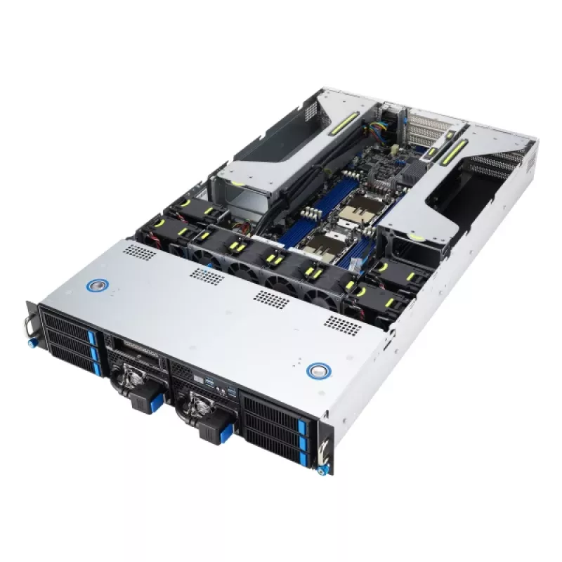 ASUS 90SF0251-M004X0 Server Barebone Intel C741 Rack (2U) Zwart, Staal