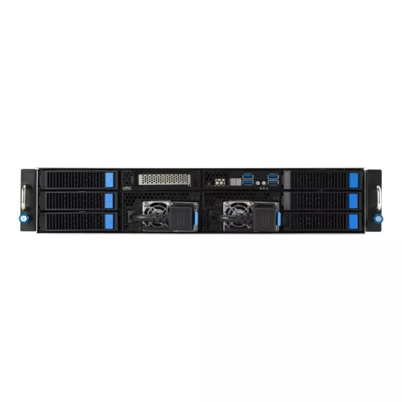 ASUS 90SF0251-M004X0 Server Barebone Intel C741 Rack (2U) Zwart, Staal