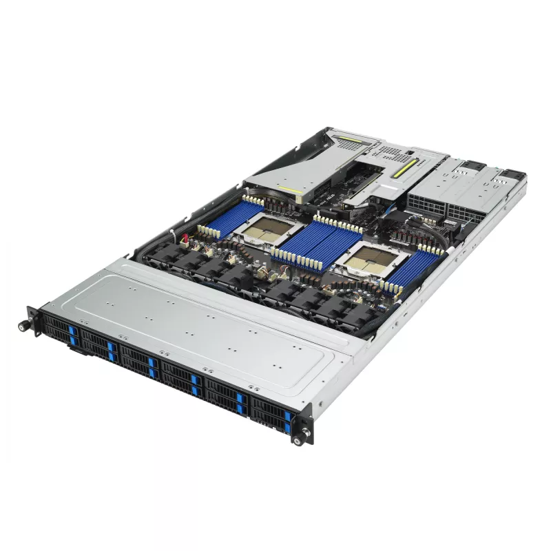 ASUS RS700A-E12-RS12U Socket SP5 Rack (1U) Zwart, Staal