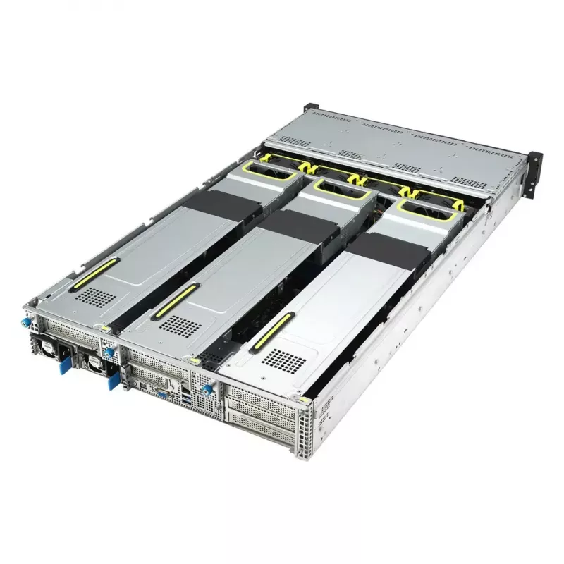 Rack-Server ASUS RS720A-E12-RS24U 2U Socket SP5, 2x CPU-ondersteuning, 24x 2,5-inch bays, 24 DIMM DDR5-sloten, 2600W voeding, 10GbE