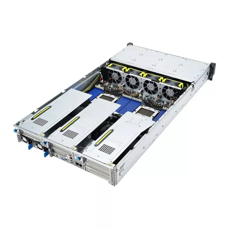 Rack-Server ASUS RS720A-E12-RS24U 2U Socket SP5, 2x CPU-ondersteuning, 24x 2,5-inch bays, 24 DIMM DDR5-sloten, 2600W voeding, 10GbE